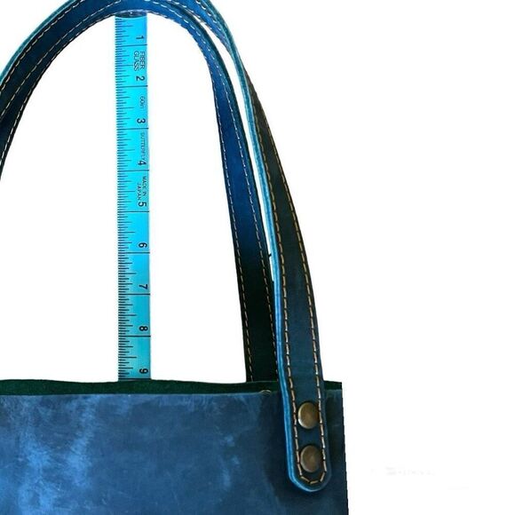 Full Grain Leather Tote in Midnight Blue - Picture 11 of 12